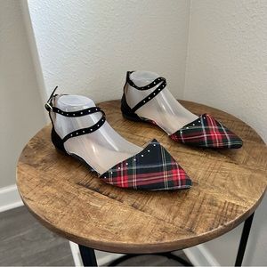 Old Navy Tartan Plaid Strappy d'Orsay Flats